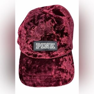 Victoria’s Secret PINK Baseball Cap Maroon Velvet Logo Size O/S
